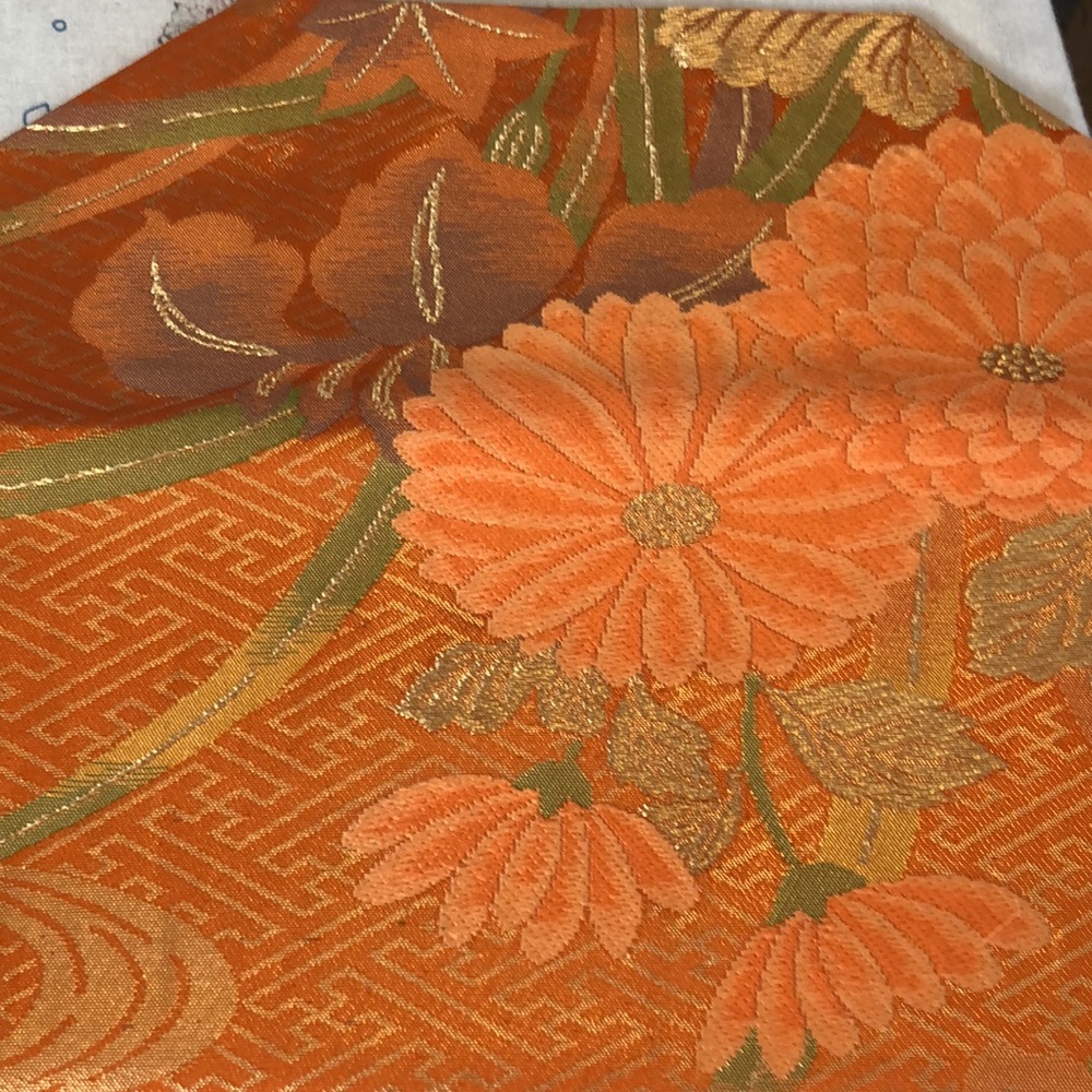 Leina Aonuma Obi Clutch / Purse Authentic Traditional Japanese Fabric - Picture 5 of 6